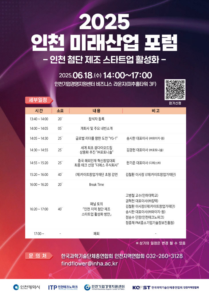 인천TP, '제2회 인천 미래산업 포럼' 개최 - 뉴스 썸네일 이미지